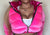 BARBIE. Hot Pink Velvet Puffer Jacket