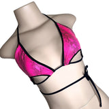 VENOM 2. (Pink) Cut-Out Snakeskin Bikini Top